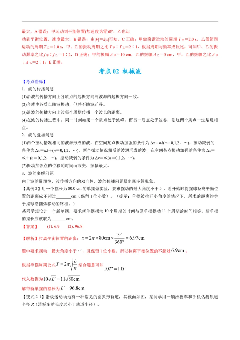 专题14振动和波（解析版）_4.2025物理总复习_赠品通用版（老高考）复习资料_二轮复习_2023年高考物理毕业班二轮热点题型归纳与变式演练（全国通用）