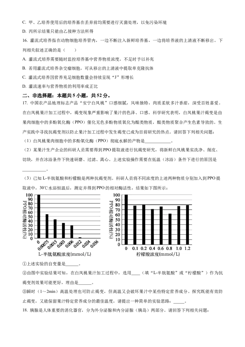贵州省部分学校2024-2025学年高三上学期9月月考生物试题（含答案）_A1502026各地模拟卷（超值！）_9月_2409222025贵州省贵阳市第一中学高三上学期适应性月考（一）