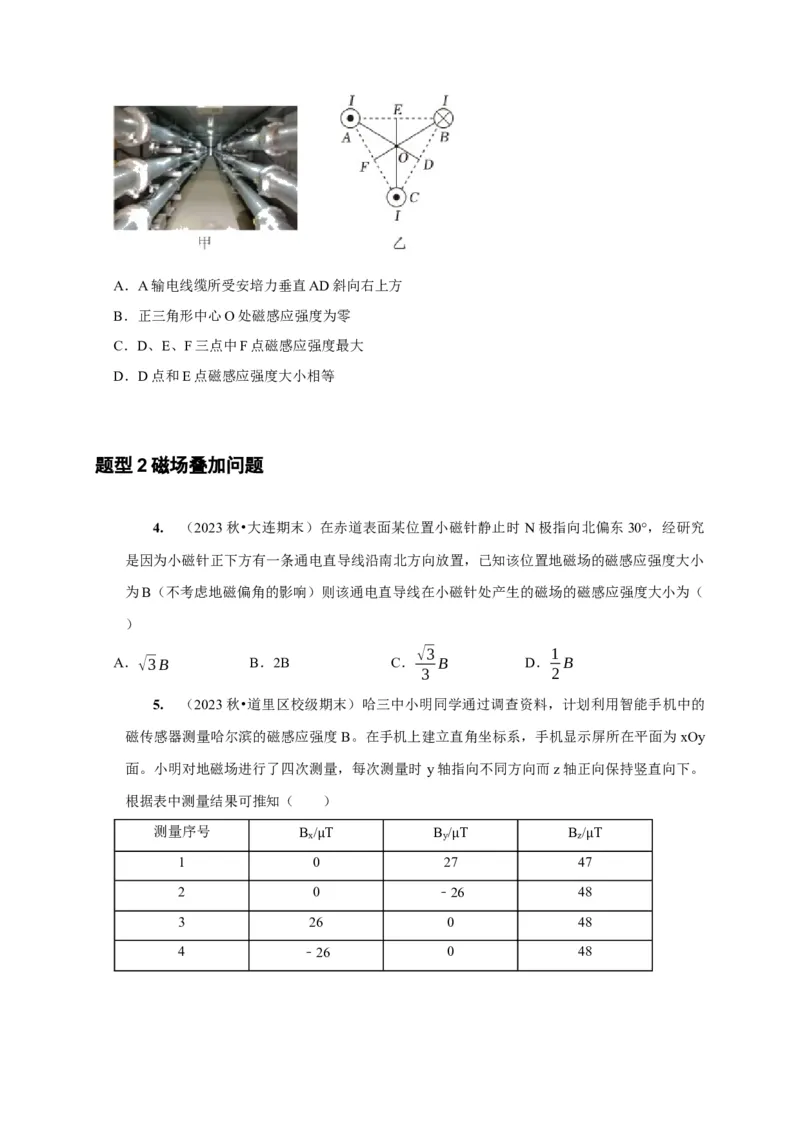 第21讲　磁场的描述磁场对电流的作用（原卷版）_4.2025物理总复习_2025年新高考资料_一轮复习_2025届高考物理一轮复习考点精讲精练（全国通用）（完结）