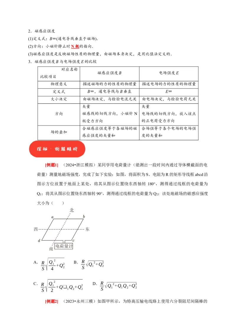 第21讲　磁场的描述磁场对电流的作用（原卷版）_4.2025物理总复习_2025年新高考资料_一轮复习_2025届高考物理一轮复习考点精讲精练（全国通用）（完结）