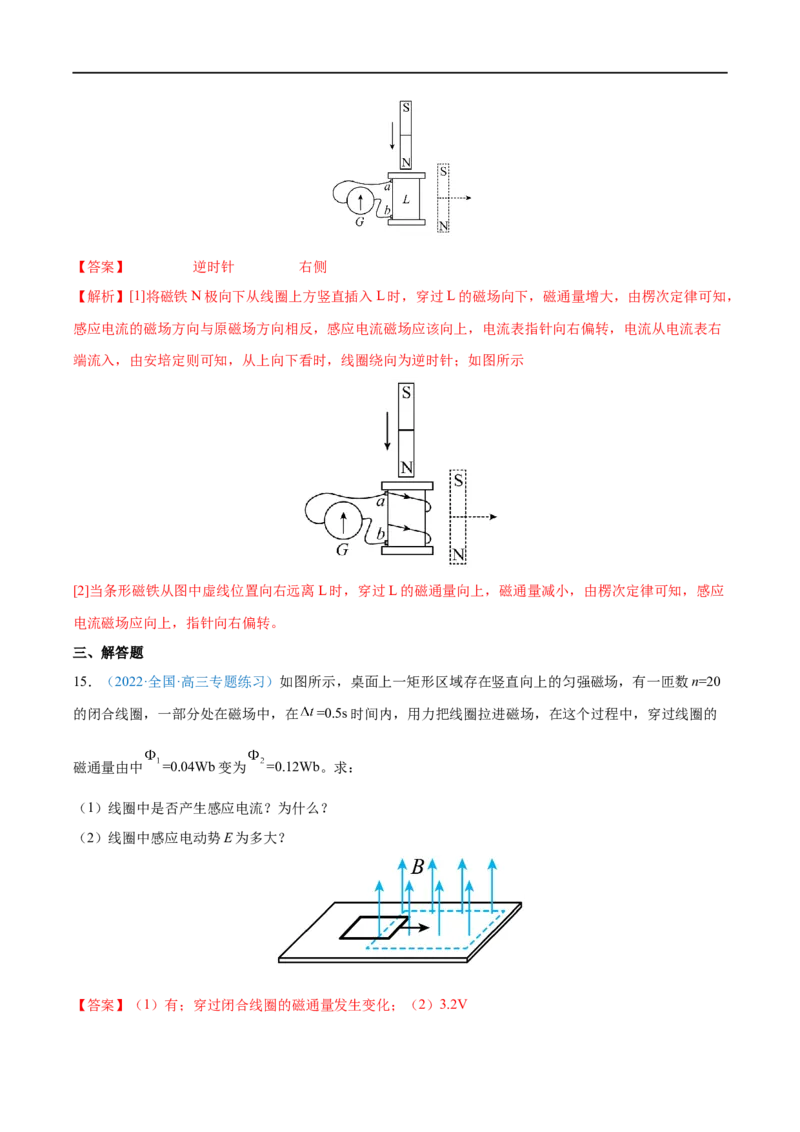 专题25电磁感应现象　楞次定律&mdash;&mdash;全攻略备战2023年高考物理一轮重难点复习（解析版）_4.2025物理总复习_2023年新高复习资料_一轮复习_全攻略备战2023年高考物理一轮重难点复习