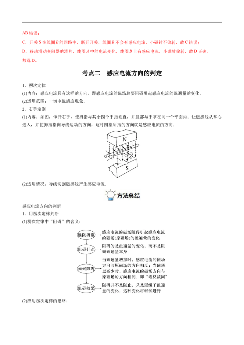 专题25电磁感应现象　楞次定律&mdash;&mdash;全攻略备战2023年高考物理一轮重难点复习（解析版）_4.2025物理总复习_2023年新高复习资料_一轮复习_全攻略备战2023年高考物理一轮重难点复习
