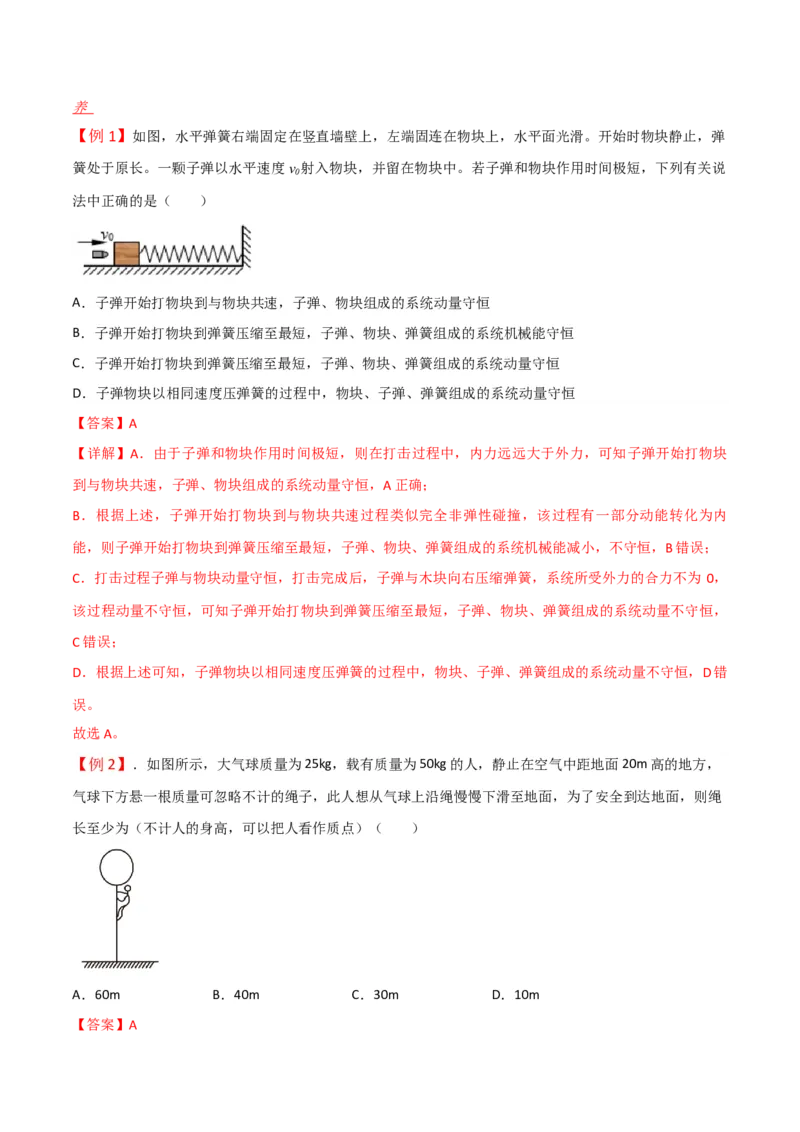 第28讲动量守恒定律的应用-2024届高中物理一轮复习提升素养导学案（全国通用）解析版_4.2025物理总复习_2024年新高考资料_1.2024一轮复习