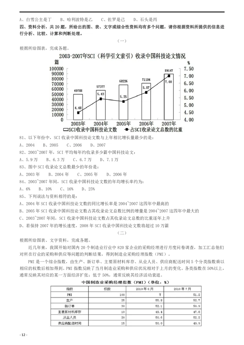 2010年918公务员联考《行测》（山西、河南、辽宁、福建、重庆、海南、青海、宁夏、内蒙古、陕西、西藏、甘肃）_34省+国考真题_34省考+国考pdf版推荐用这个版本_题目_536