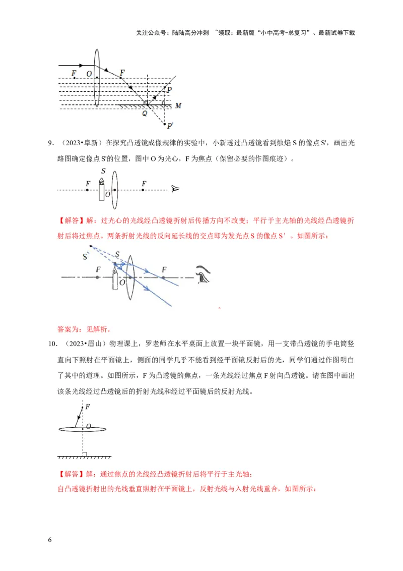 作图题02光学类（解析版）_02中考总复习（2026版更新中）_04-物理-中考总复习_2024年中考复习资料_二轮复习_（讲义+练习）2024年中考物理二轮题型专项复习
