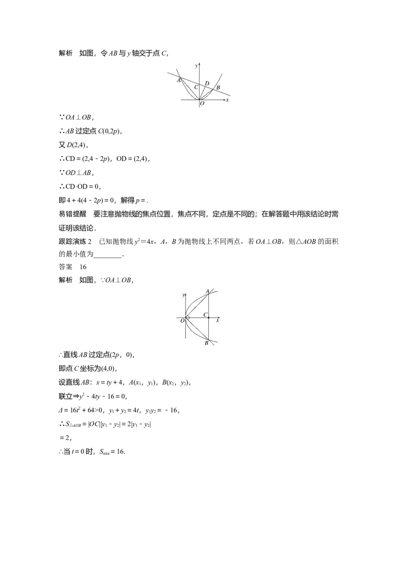 2023年高考数学二轮复习(全国版理)第1部分专题突破专题6微重点15　抛物线的二级结论的应用_2.2025数学总复习_赠品通用版（老高考）复习资料_二轮复习