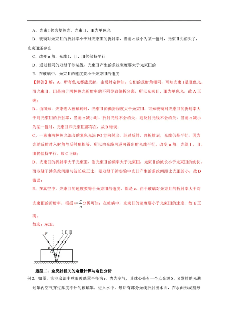 第97讲光的全反射及其应用（解析版）_4.2025物理总复习_2023年新高复习资料_专项复习_2023届高三物理高考复习101微专题模型精讲精练