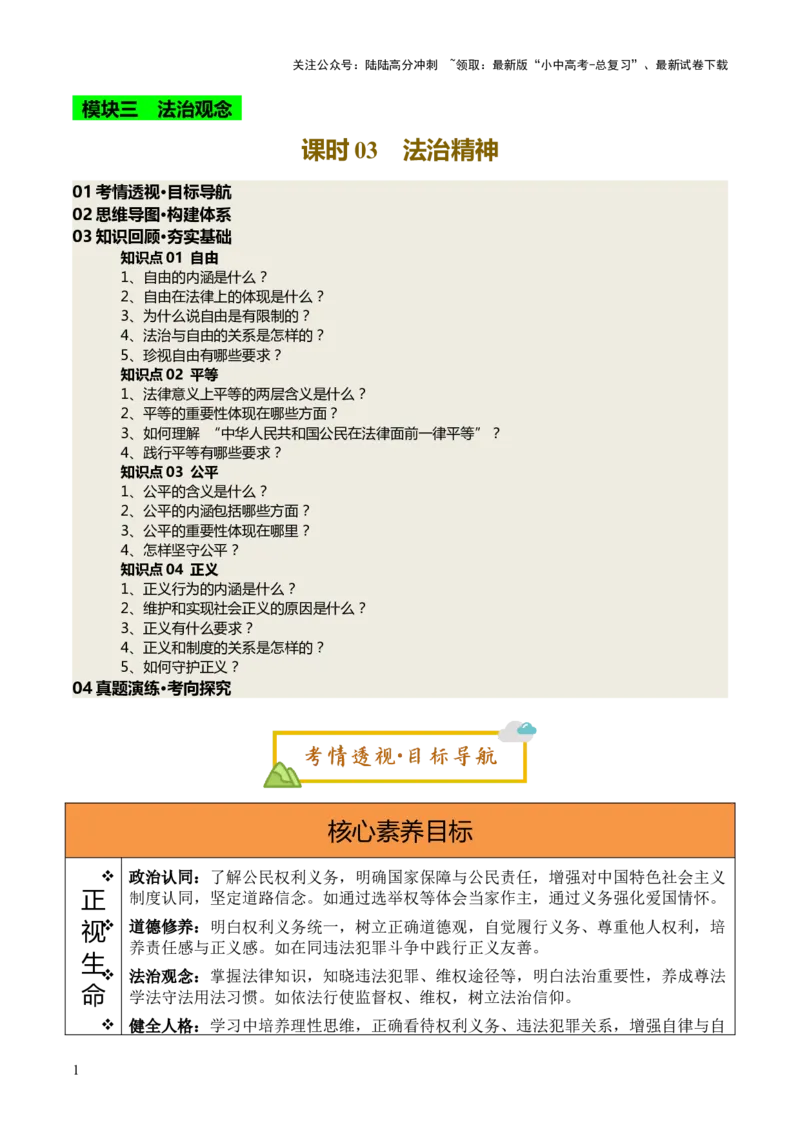 单元09：法治精神（讲义）-2025年中考道德与法治二轮复习（全国通用）_02中考总复习（2026版更新中）_07-道法-中考总复习_2025中考复习资料_2025中考二轮课件ppt+讲义+练习道法_讲义