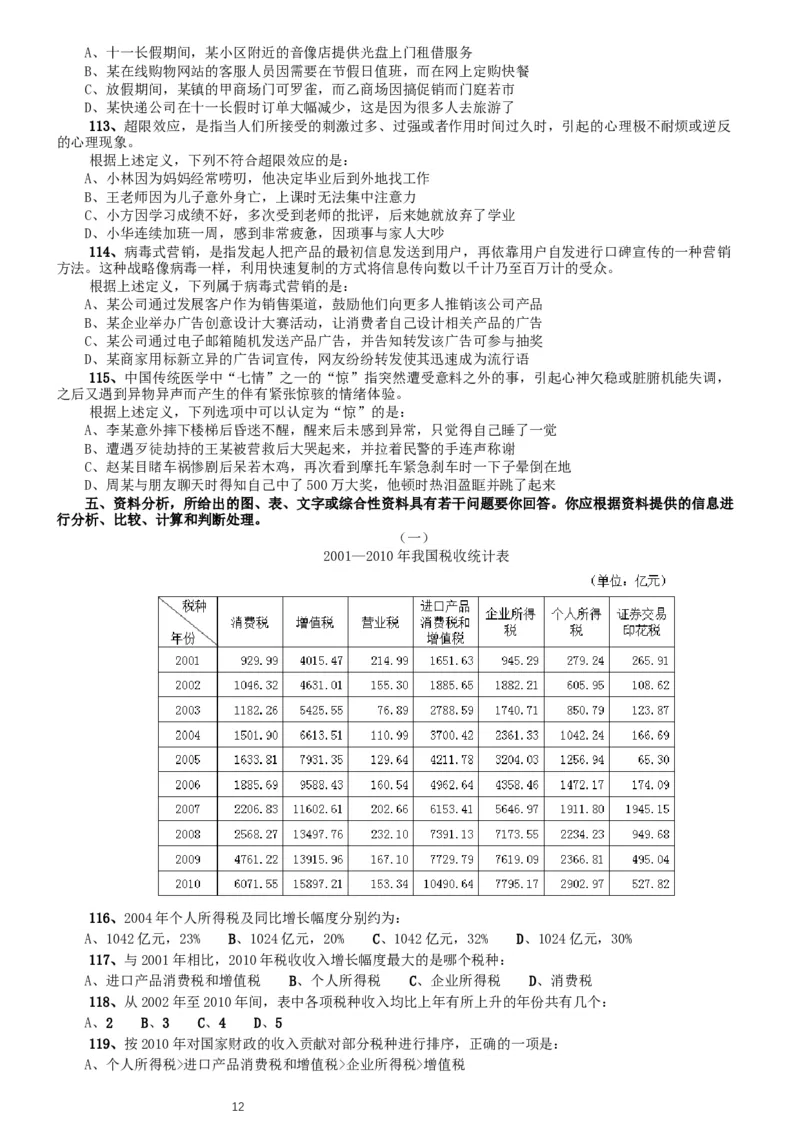 2014年北京公务员考试《行测》真题_34省+国考真题_此文件夹为word版,不推荐使用_此word版为,不推荐使用_此word版为,不推荐使用_此word版为,不推荐使用