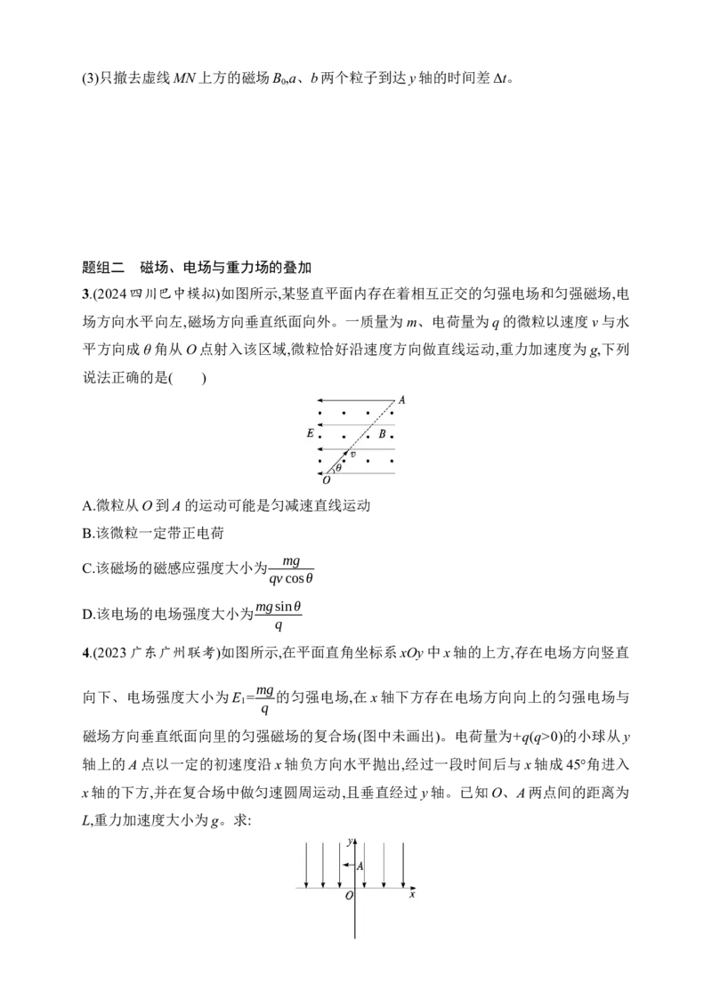 第11章　磁场第7讲　专题提升带电粒子在叠加场中的运动_4.2025物理总复习_2025年新高考资料_一轮复习_2025人教版新教材物理高考第一轮基础练（完结）