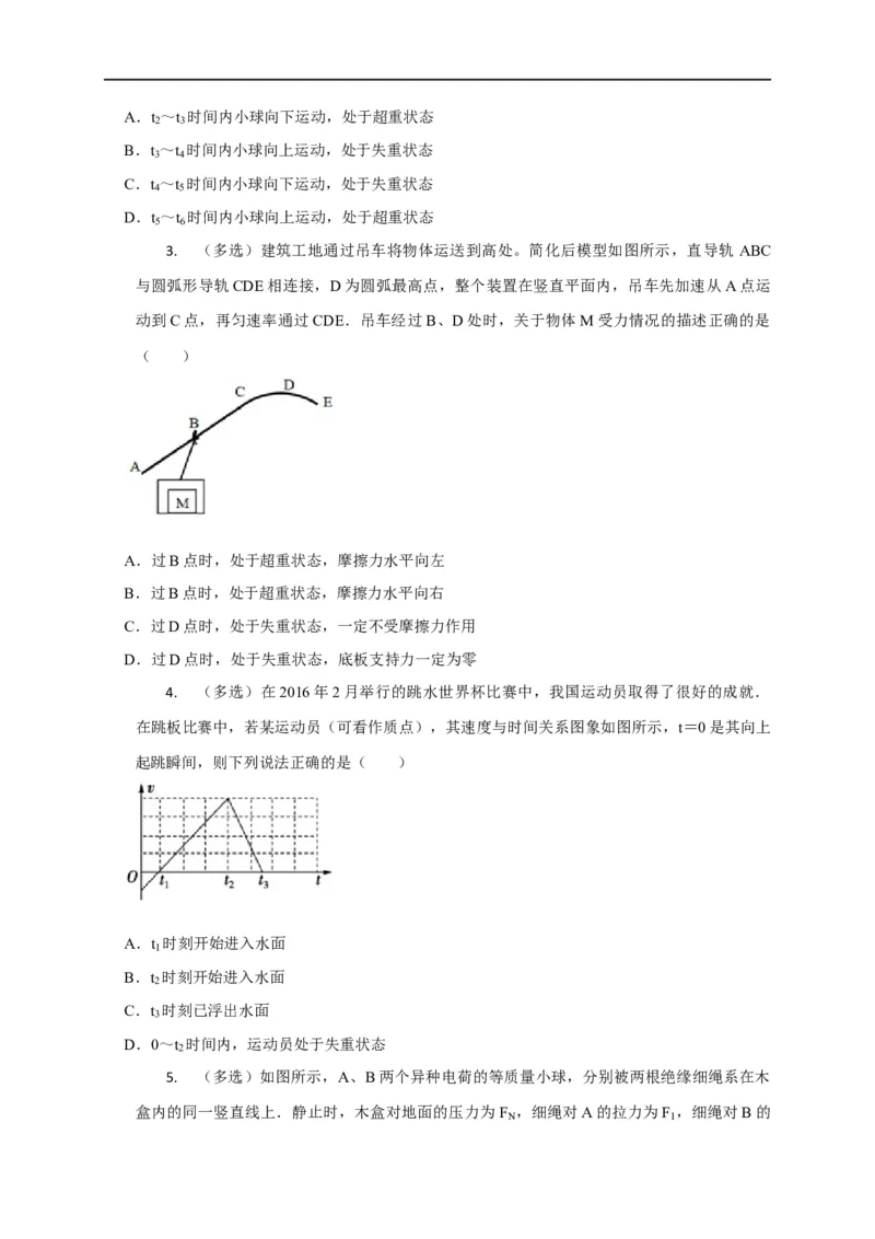 第6讲超重与失重问题（原卷版）_4.2025物理总复习_2023年新高复习资料_专项复习_2023届高三物理高考复习101微专题模型精讲精练