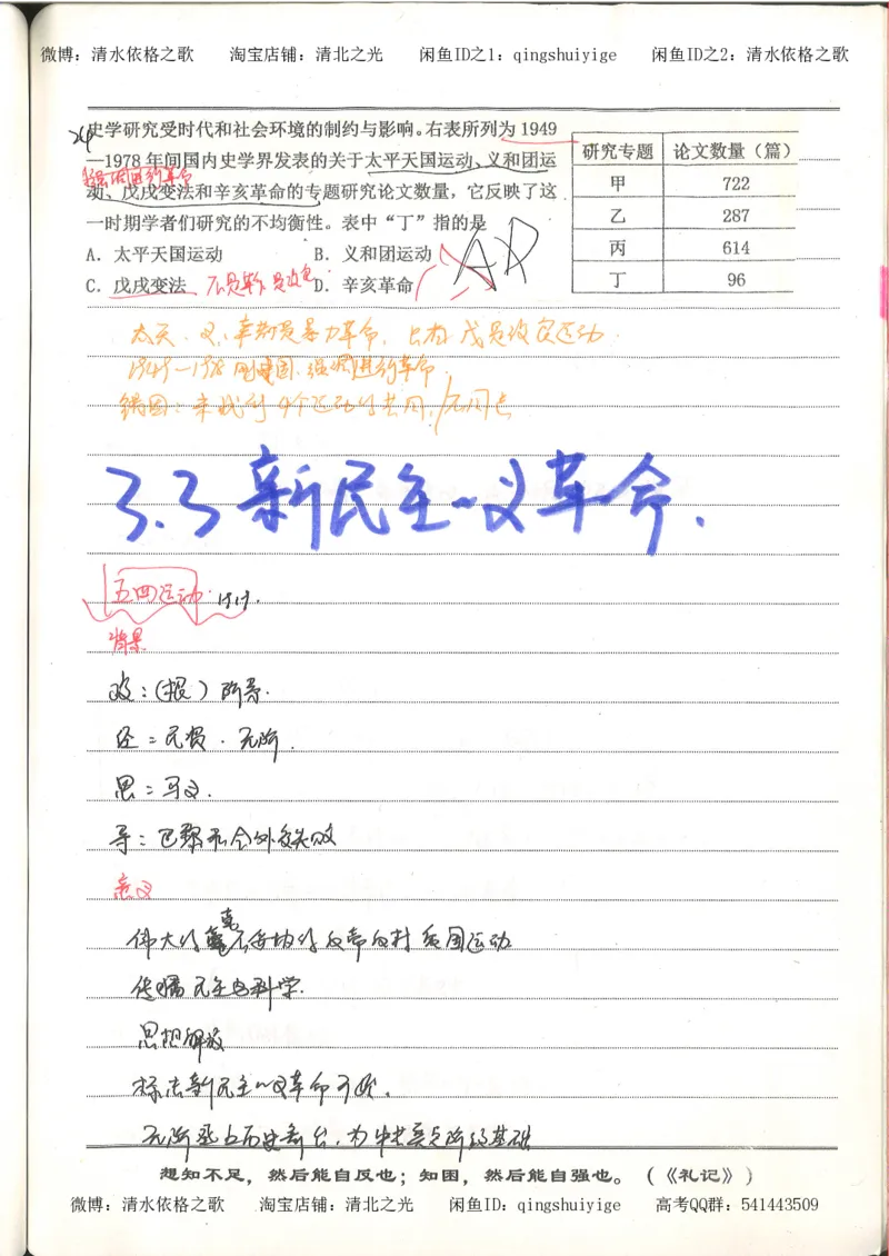 3.衡水中学高考积累与改错_高二历史（第1本）_97页_高中衡水学霸笔记_高中全部赠品_错题集高中九科_历史积累与改错