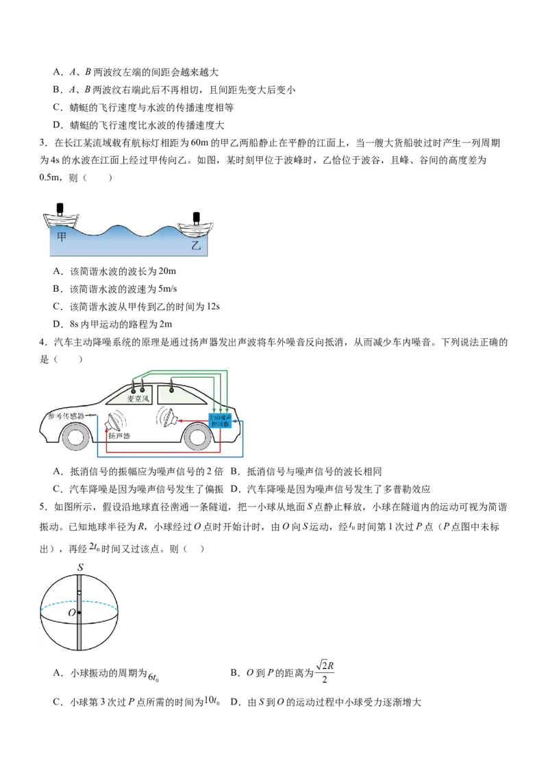 押全国卷15题：振动和波（注意与生活情境的结合）（原卷版）_4.2025物理总复习_2024年新高考资料_5.2024三轮冲刺_备战2024年高考物理临考题号押题（新高考通用）324057615