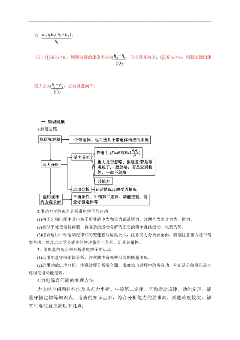 第53讲单体或多体在电场中的运动之力、电综合问题（解析版）_4.2025物理总复习_2023年新高复习资料_专项复习_2023届高三物理高考复习101微专题模型精讲精练