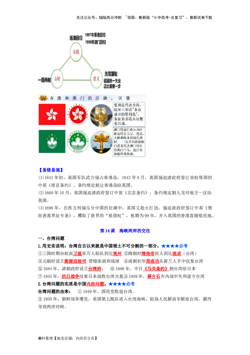 八年级历史下册-背诵秘笈2024年中考历史复习6册教材常考知识点集锦（部编版）_02中考总复习（2026版更新中）_06-历史-中考总复习_2024年中考复习资料_专项复习资料