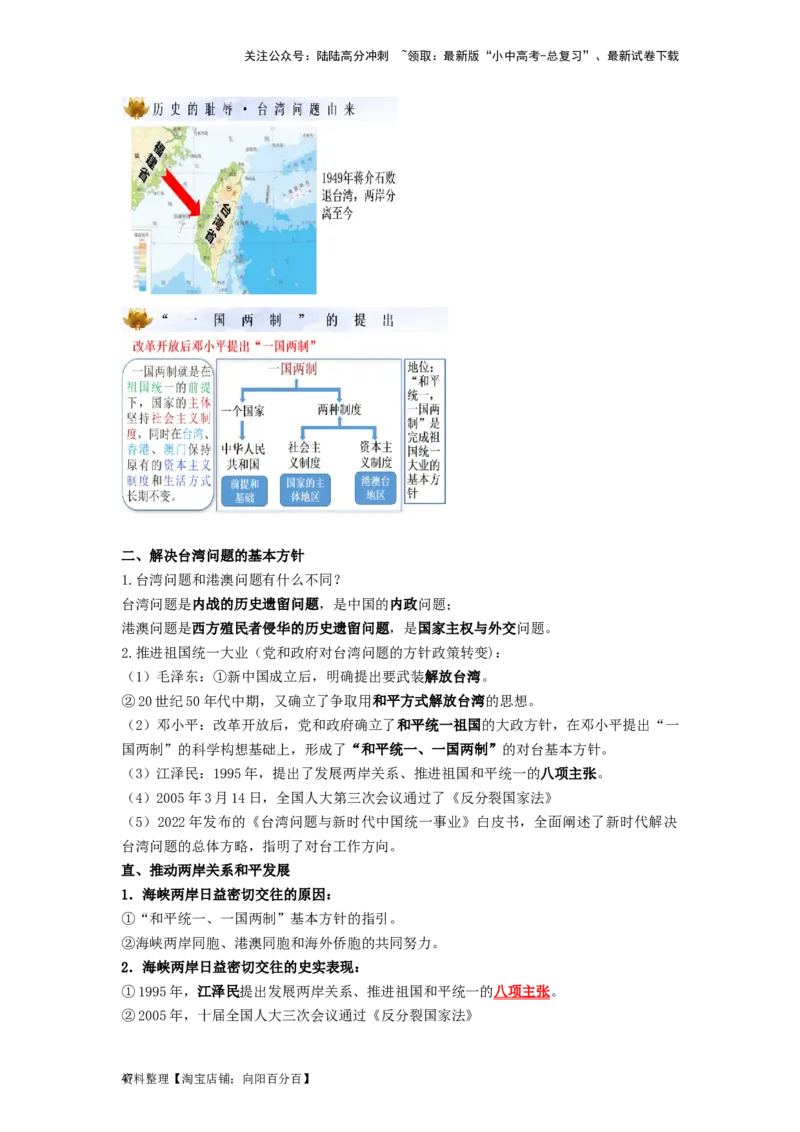 八年级历史下册-背诵秘笈2024年中考历史复习6册教材常考知识点集锦（部编版）_02中考总复习（2026版更新中）_06-历史-中考总复习_2024年中考复习资料_专项复习资料