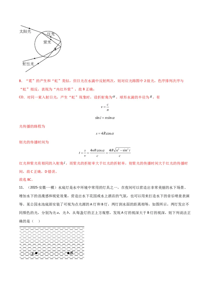 专题突破卷17光学专题（折射、反射、全反射、干涉、衍射、偏振等的综合应用）（解析版）_4.2025物理总复习_2025年新高考资料_一轮复习