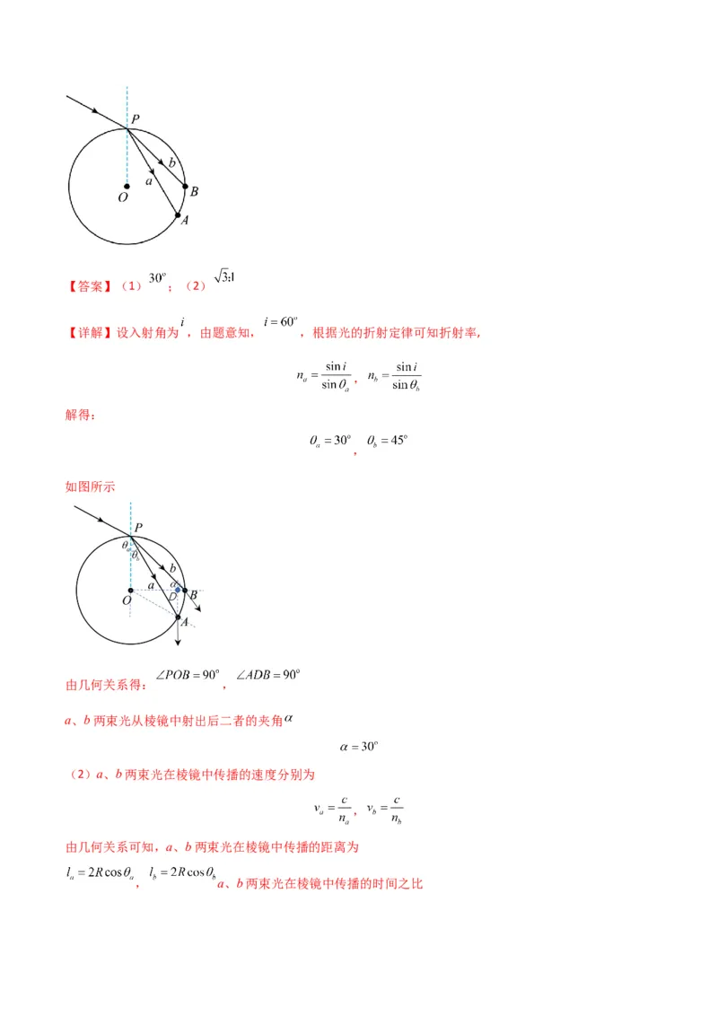 专题突破卷17光学专题（折射、反射、全反射、干涉、衍射、偏振等的综合应用）（解析版）_4.2025物理总复习_2025年新高考资料_一轮复习