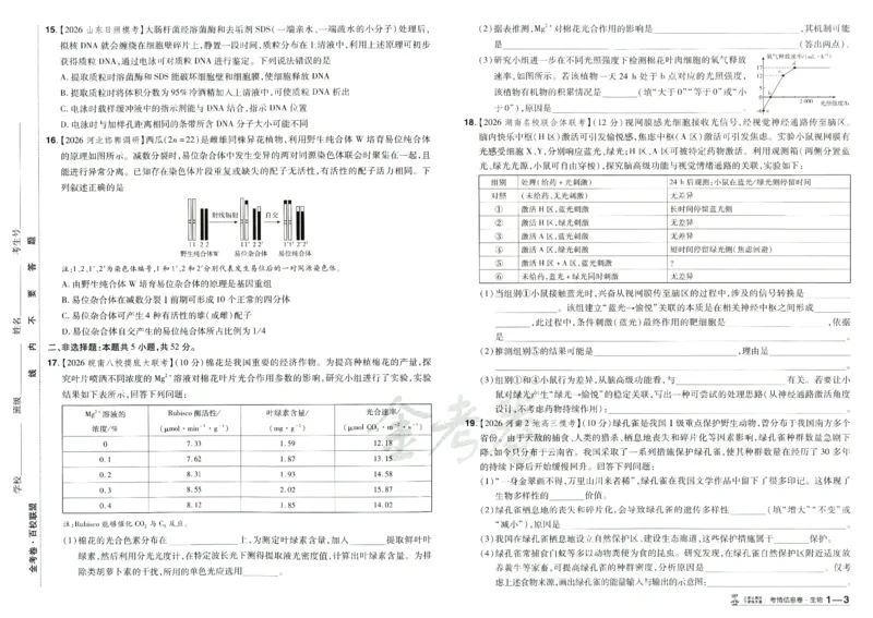 2026版金考卷&middot;百校联盟高考领航卷生物（全国单选版）_2026版金考卷&middot;百校联盟高考领航卷（全科）_2026版金考卷&middot;百校联盟高考领航卷生物（单选+不定项）