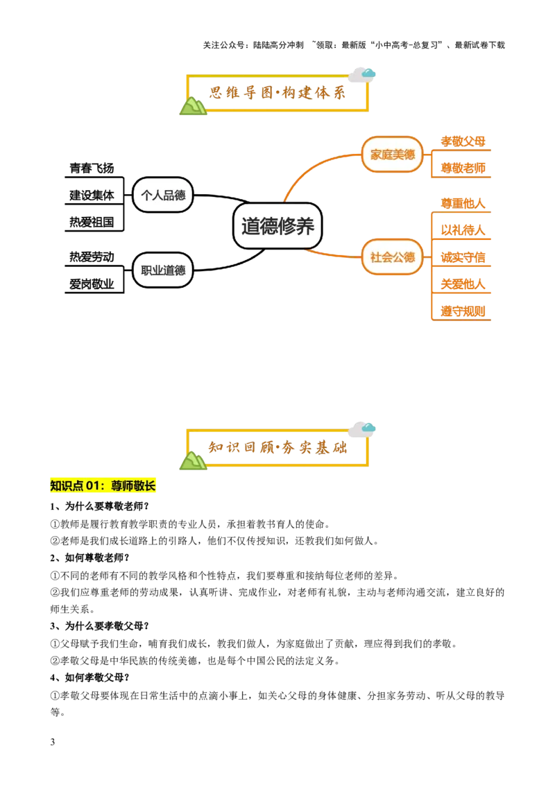 单元06：家庭美德与社会公德（讲义）-2025年中考道德与法治二轮复习（全国通用）_02中考总复习（2026版更新中）_07-道法-中考总复习_2025中考复习资料_2025中考二轮课件ppt+讲义+练习道法