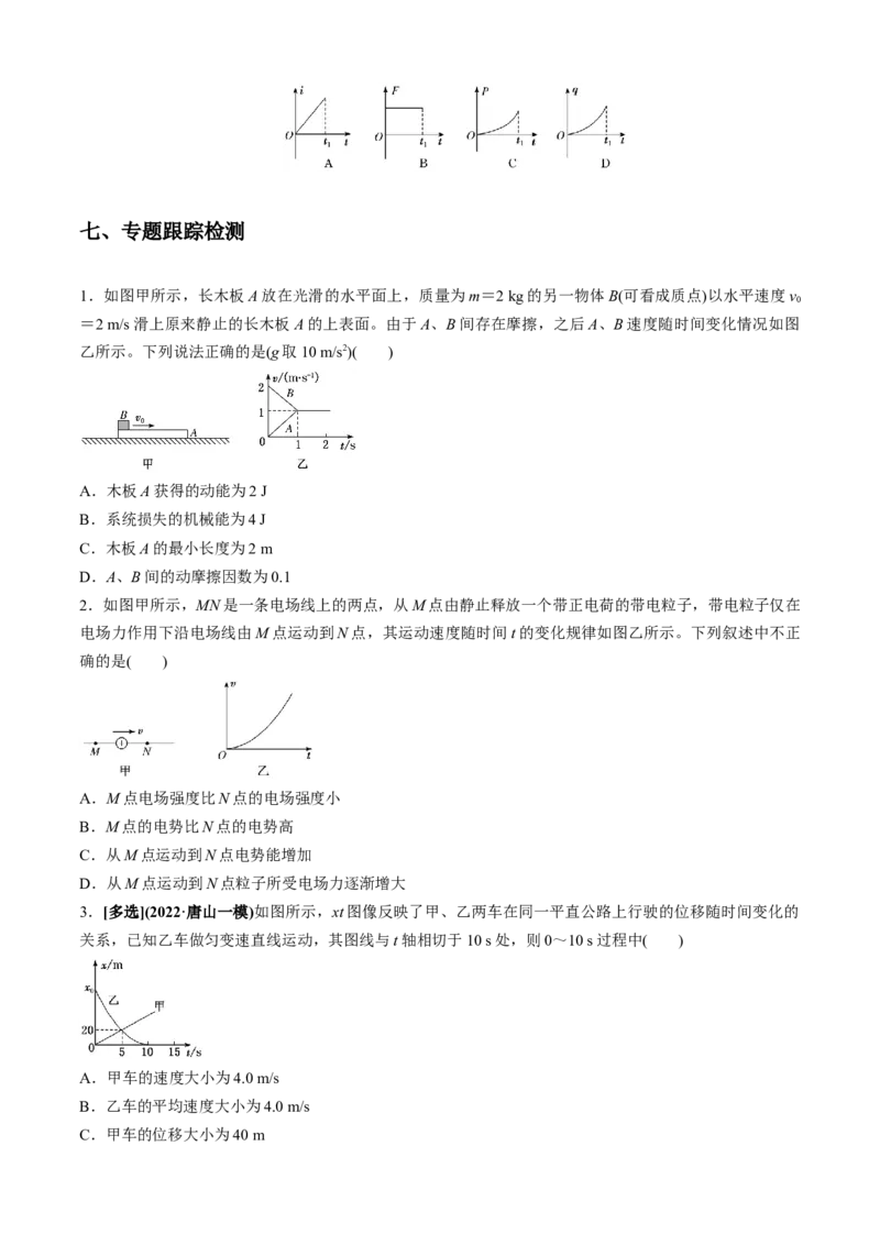 专题3.1高考中的图像问题（原卷版）_4.2025物理总复习_2023年新高复习资料_二轮复习_2023届高考物理二、三轮复习总攻略290387341