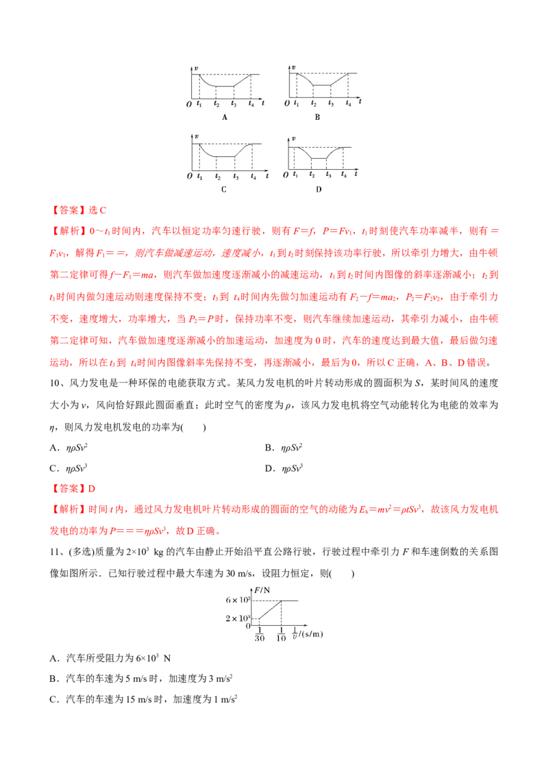 第一讲功和功率（解析版）_4.2025物理总复习_2023年新高复习资料_一轮复习_2023年高三物理一轮复习精讲精练278111462_第六章机械能守恒定律