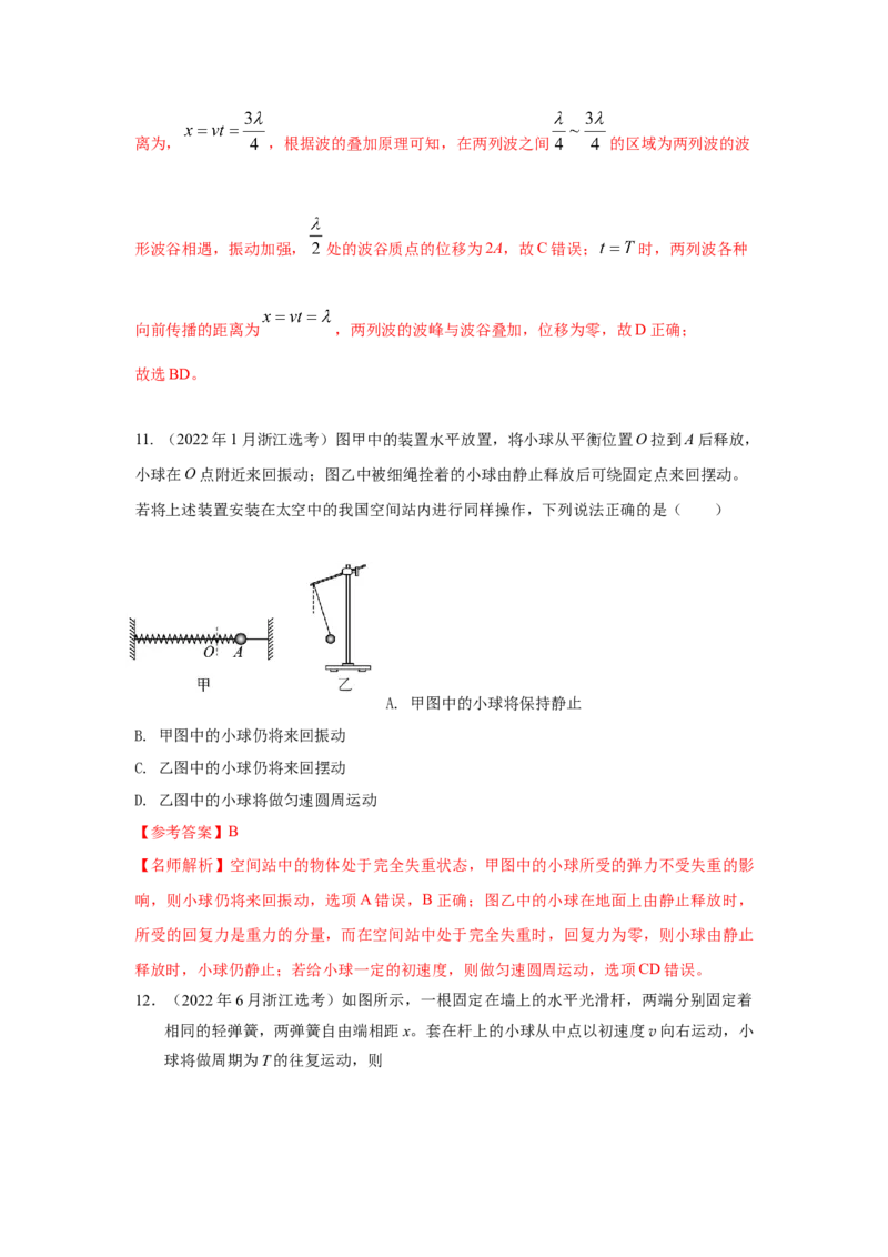 专题7.机械振动和机械波(解析版)--2023高考二轮复习_4.2025物理总复习_2023年新高复习资料_二轮复习_2023年高考物理二轮复习二十五专题精练287608825_专题7机械振动机械波