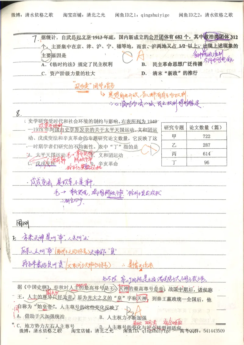 4.衡水中学高考积累与改错_高二历史（第2本）_87页_高中衡水学霸笔记_高中全部赠品_错题集高中九科_历史积累与改错