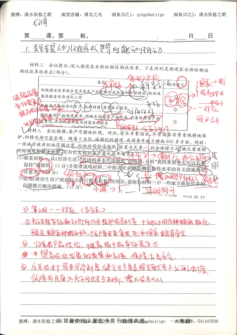 5.衡水中学高考积累与改错_高三政治（第1本）_109页_高中衡水学霸笔记_高中全部赠品_错题集高中九科_政治积累与改错