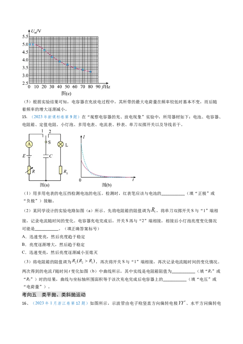 专题15电容器、带电粒子的运动（原卷版）_4.2025物理总复习_2025年新高考资料_专项复习_备战2025年高考物理真题题源解密（新高考通用）（完结）