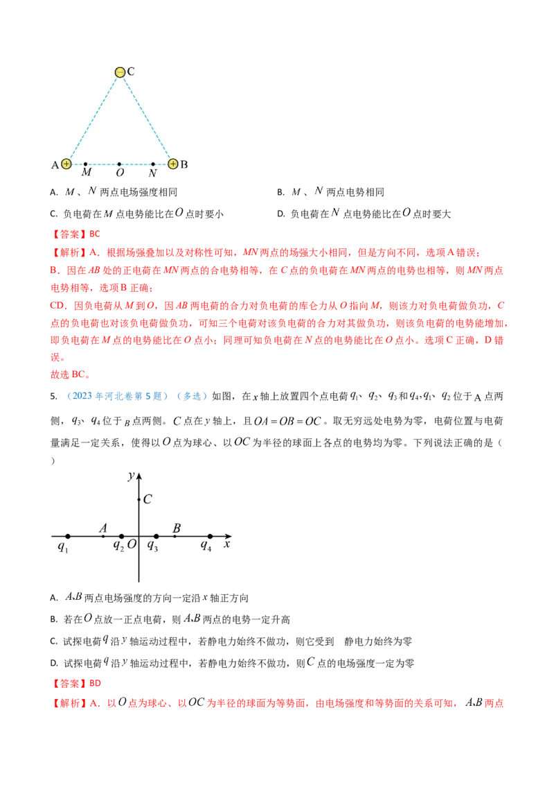 专题14静电场的性质（解析版）_4.2025物理总复习_2025年新高考资料_专项复习_备战2025年高考物理真题题源解密（新高考通用）（完结）