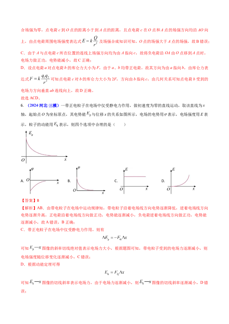 专题14静电场的性质（解析版）_4.2025物理总复习_2025年新高考资料_专项复习_备战2025年高考物理真题题源解密（新高考通用）（完结）