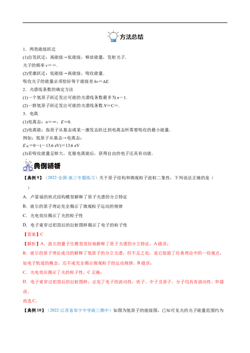 专题36原子结构和波粒二象性&mdash;&mdash;全攻略备战2023年高考物理一轮重难点复习（解析版）_4.2025物理总复习_2023年新高复习资料_一轮复习_全攻略备战2023年高考物理一轮重难点复习