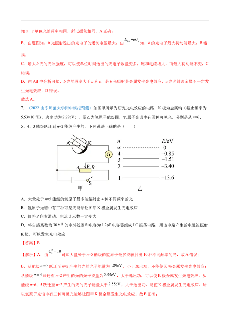 专题36原子结构和波粒二象性&mdash;&mdash;全攻略备战2023年高考物理一轮重难点复习（解析版）_4.2025物理总复习_2023年新高复习资料_一轮复习_全攻略备战2023年高考物理一轮重难点复习