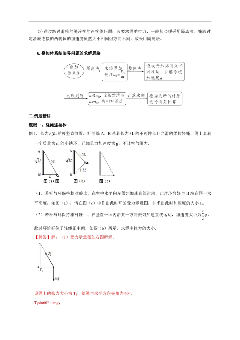 第7讲应用整体法与隔离法解决连接体模型（解析版）_4.2025物理总复习_2023年新高复习资料_专项复习_2023届高三物理高考复习101微专题模型精讲精练