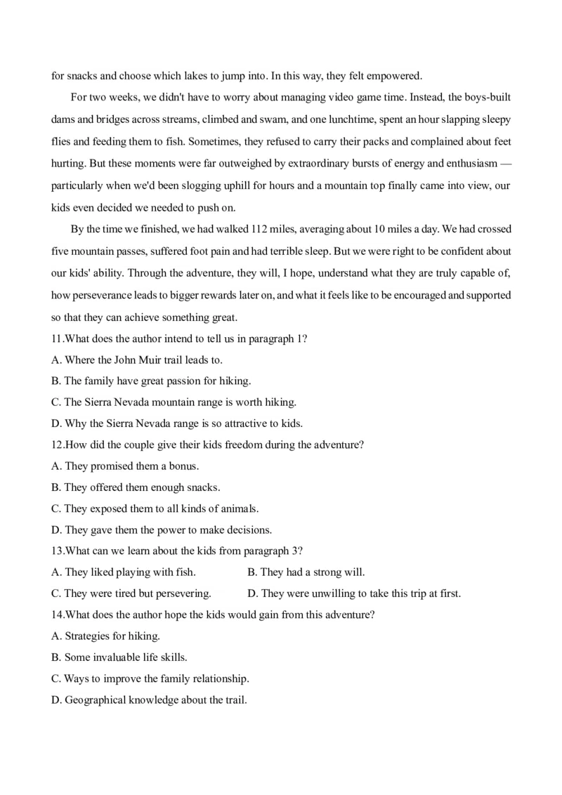 2025届高考英语二轮复习常考题型精练（1）&mdash;阅读理解（含解析）_3.2025英语总复习_2025年新高考资料_二轮复习_2025年高考英语二轮复习常考题型精练(含解析)