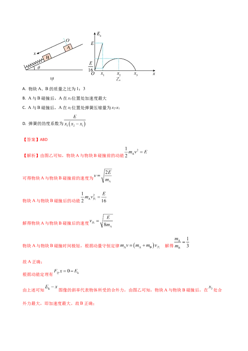 秘籍02弹簧热点问题-备战2023年高考物理抢分秘籍（新高考专用）（解析版）_4.2025物理总复习_2023年新高复习资料_备战2023年高考物理抢分秘籍（新高考专用）