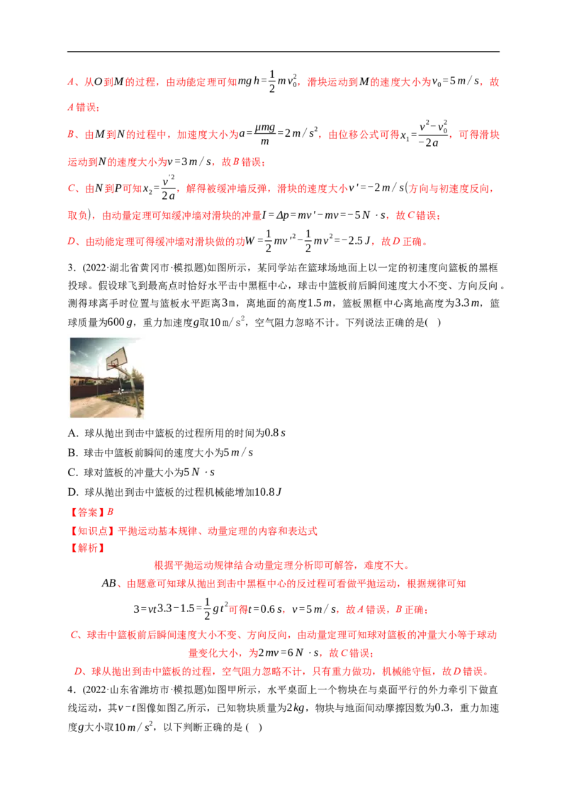 第01练　动量冲量动量定理（解析版）_4.2025物理总复习_2023年新高复习资料_一轮复习_2023年高考物理一轮复习小题多维练（新高考专用）_第七章　碰撞与动量守恒定律