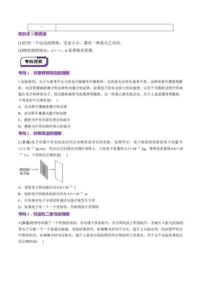 第67讲光电效应波粒二象性（讲义）（原卷版）_4.2025物理总复习_2025年新高考资料_一轮复习_2025年高考物理一轮复习讲练测（新教材新高考）