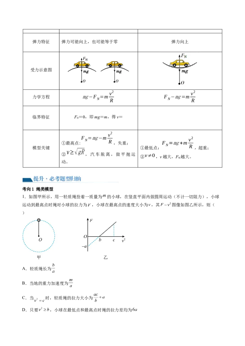 第19讲圆周运动的临界问题（讲义）（原卷版）_4.2025物理总复习_2024年新高考资料_1.2024一轮复习_2024年高考物理一轮复习讲练测（新教材新高考）_第19讲圆周运动的临界问题（讲义）