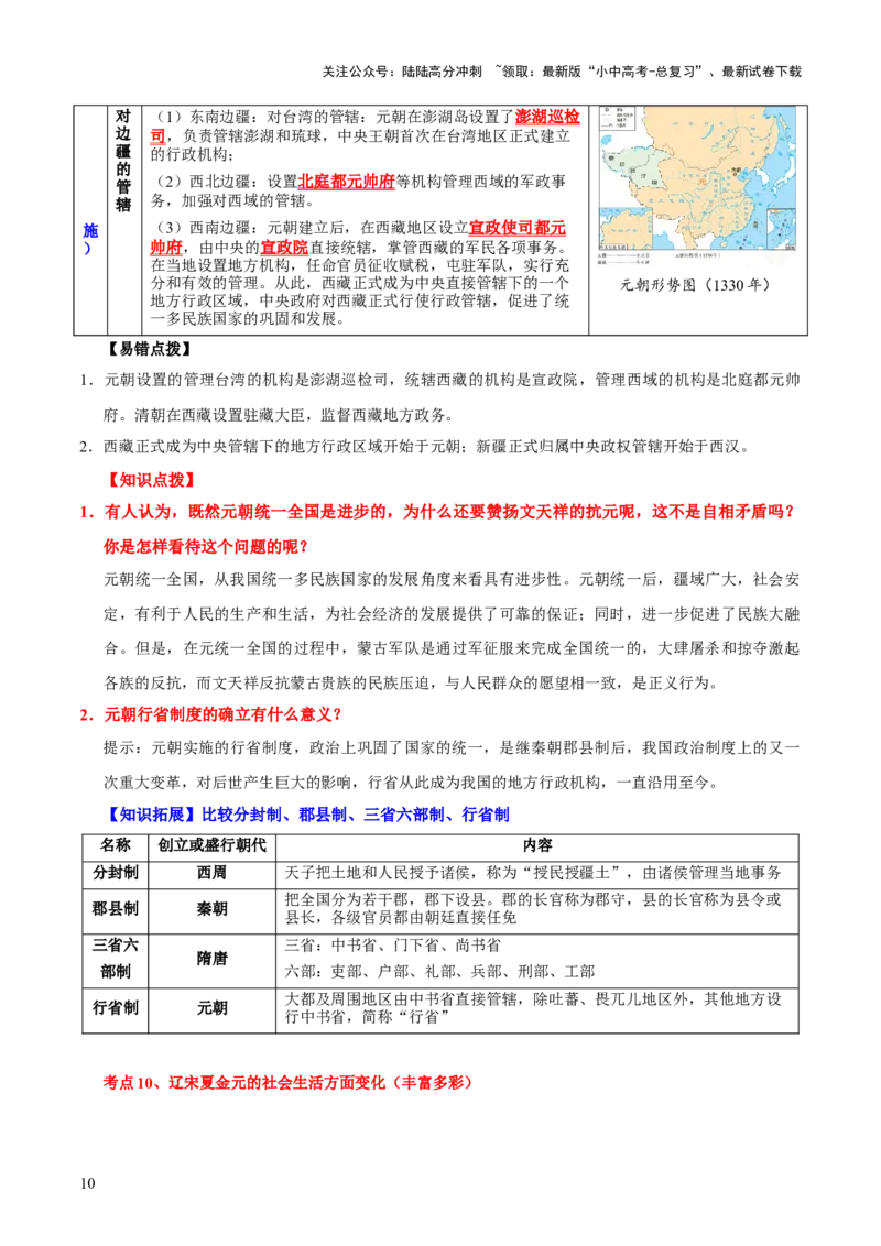 主题04++辽宋夏金元时期+（历史时空+热词背诵+考点梳理+素养导向+命题预测）-2025年中考历史一轮知识点梳理_02中考总复习（2026版更新中）_06-历史-中考总复习_2025年中考复习资料