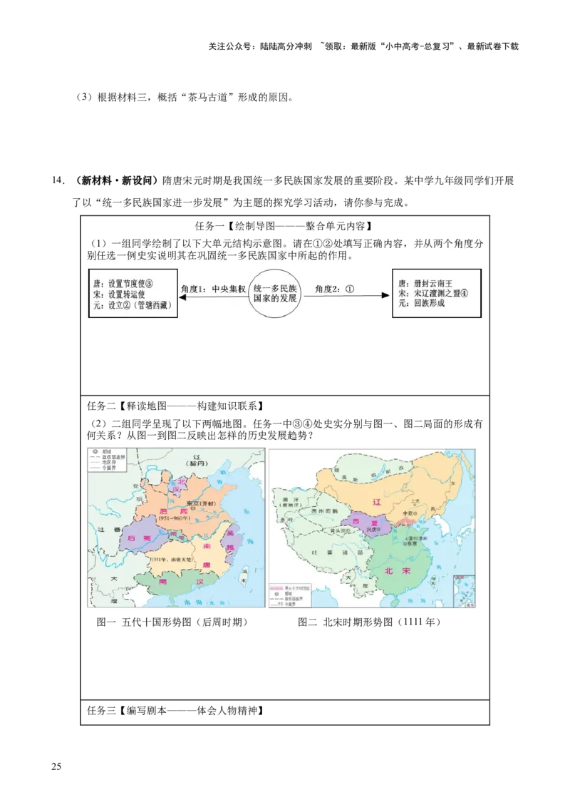 主题04++辽宋夏金元时期+（历史时空+热词背诵+考点梳理+素养导向+命题预测）-2025年中考历史一轮知识点梳理_02中考总复习（2026版更新中）_06-历史-中考总复习_2025年中考复习资料