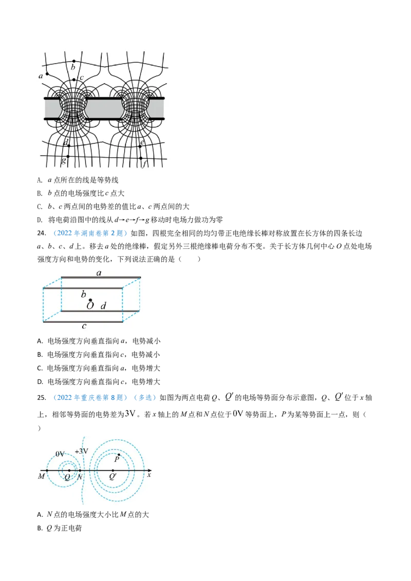 专题14静电场的性质（原卷版）_4.2025物理总复习_2025年新高考资料_专项复习_备战2025年高考物理真题题源解密（新高考通用）（完结）