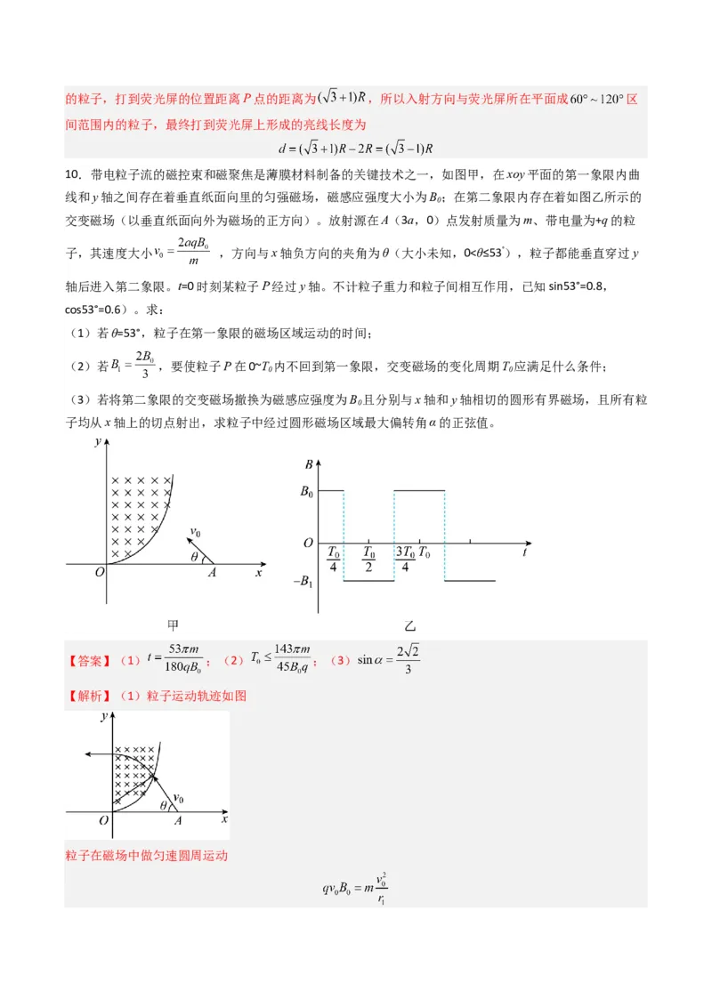 热点08磁场中的旋转圆、放缩圆、平移圆、磁聚焦模型（原卷版）_4.2025物理总复习_2024年新高考资料_3.2024专项复习_2024年高考物理热点&middot;重点&middot;难点专练（新高考专用）