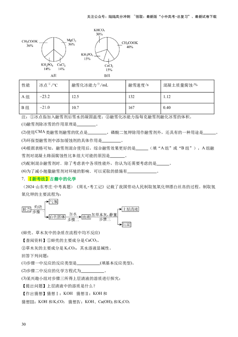 主题二物质的性质和应用Ⅳ━━━常见的酸碱盐（讲练）（原卷版）_02中考总复习（2026版更新中）_05-化学-中考总复习_2025年中考复习资料_2025中考二轮课件ppt+讲义+练习化学_讲义+练习
