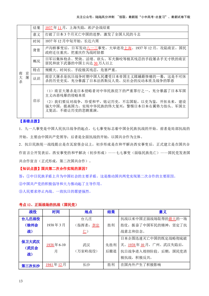 主题08+新民主主义革命时期+（历史时空+热词背诵+考点梳理+素养导向+命题预测）-2025年中考历史一轮知识点梳理_02中考总复习（2026版更新中）_06-历史-中考总复习_2025年中考复习资料