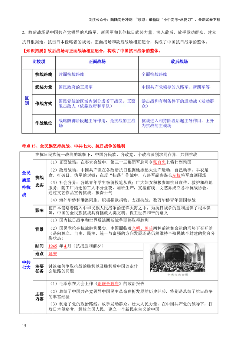 主题08+新民主主义革命时期+（历史时空+热词背诵+考点梳理+素养导向+命题预测）-2025年中考历史一轮知识点梳理_02中考总复习（2026版更新中）_06-历史-中考总复习_2025年中考复习资料