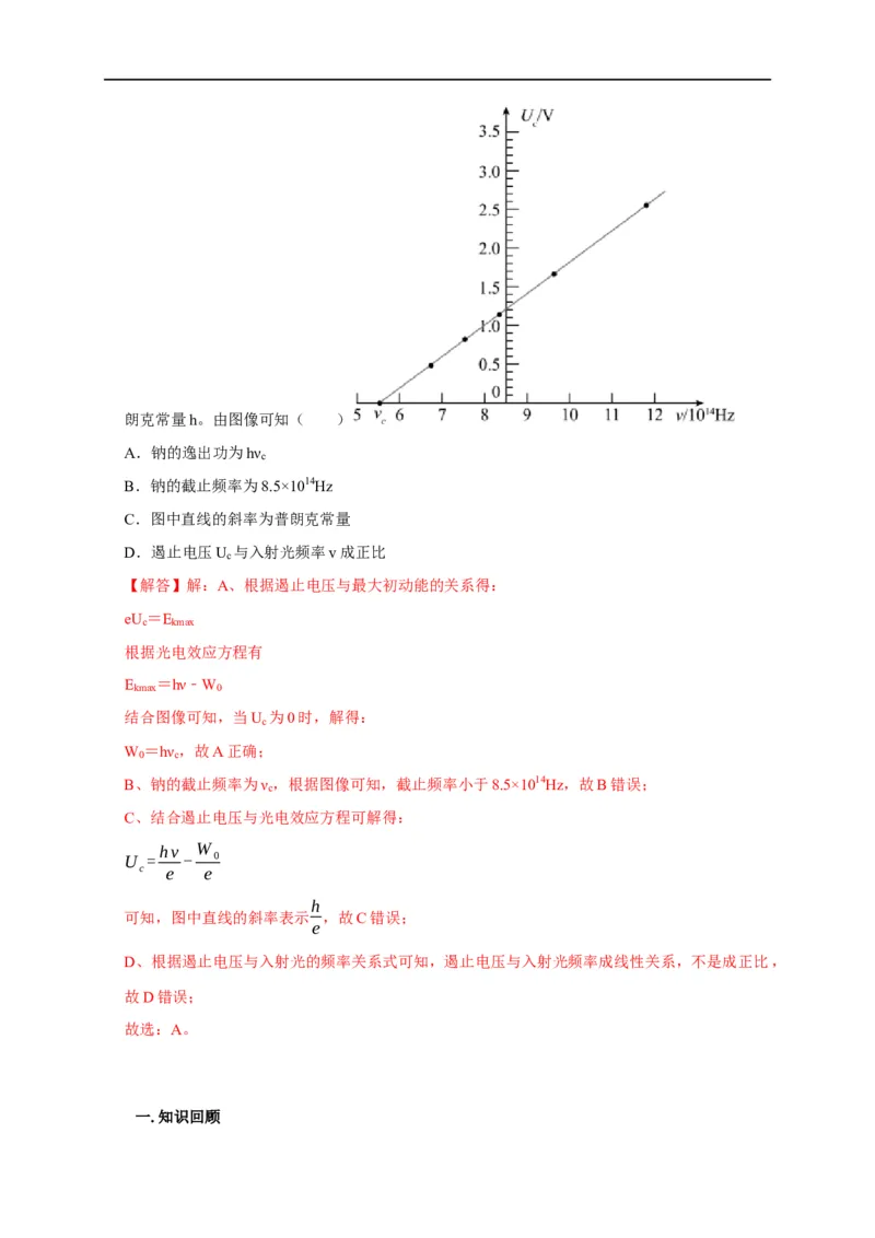 第100讲电磁波光电效应与波粒二象性（解析版）_4.2025物理总复习_2023年新高复习资料_专项复习_2023届高三物理高考复习101微专题模型精讲精练