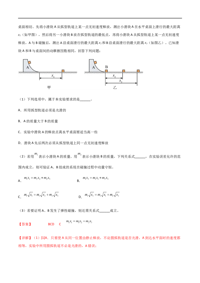 专题39验证动量守恒定律（解析版）_4.2025物理总复习_2023年新高复习资料_一轮复习_2023届高三物理一轮复习多维度导学与分层专练