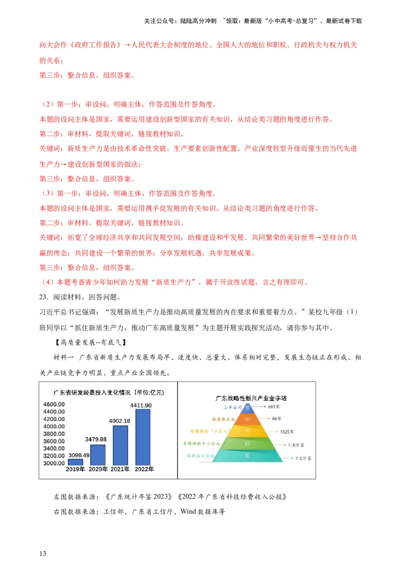 培优冲刺专练02新质生产力（解析版）_02中考总复习（2026版更新中）_07-道法-中考总复习_2024年中考复习资料_三轮复习_查漏补缺2024年中考道德与法治复习冲刺过关（全国通用）